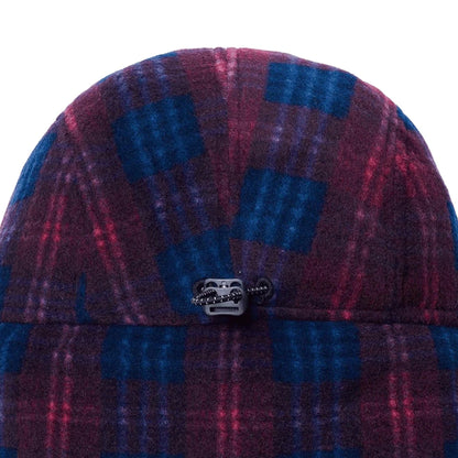 Kappy Fleece Check Trooper Hat Purple