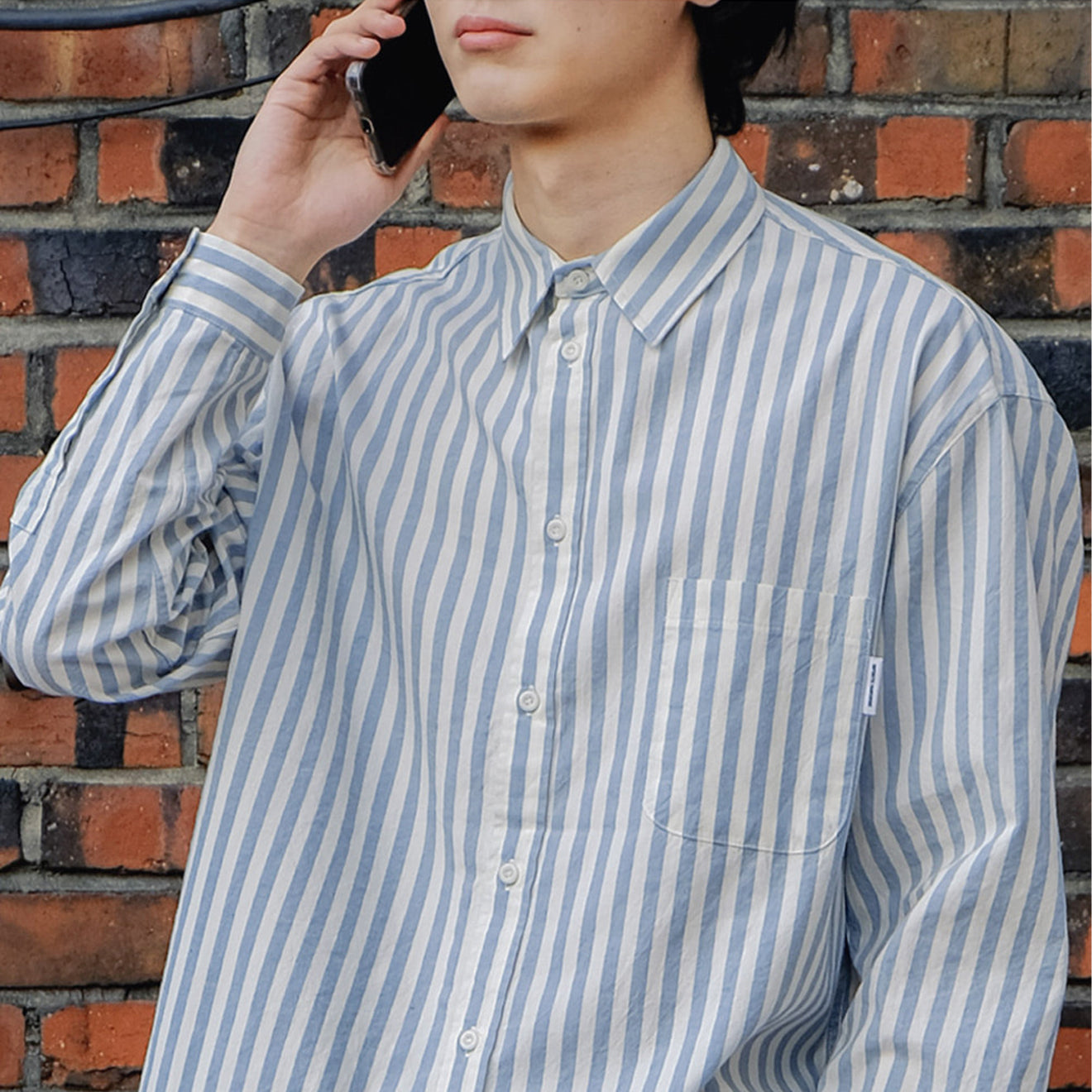 Kappy Melange Stripe Shirt Sky Blue - The Sporting Lodge