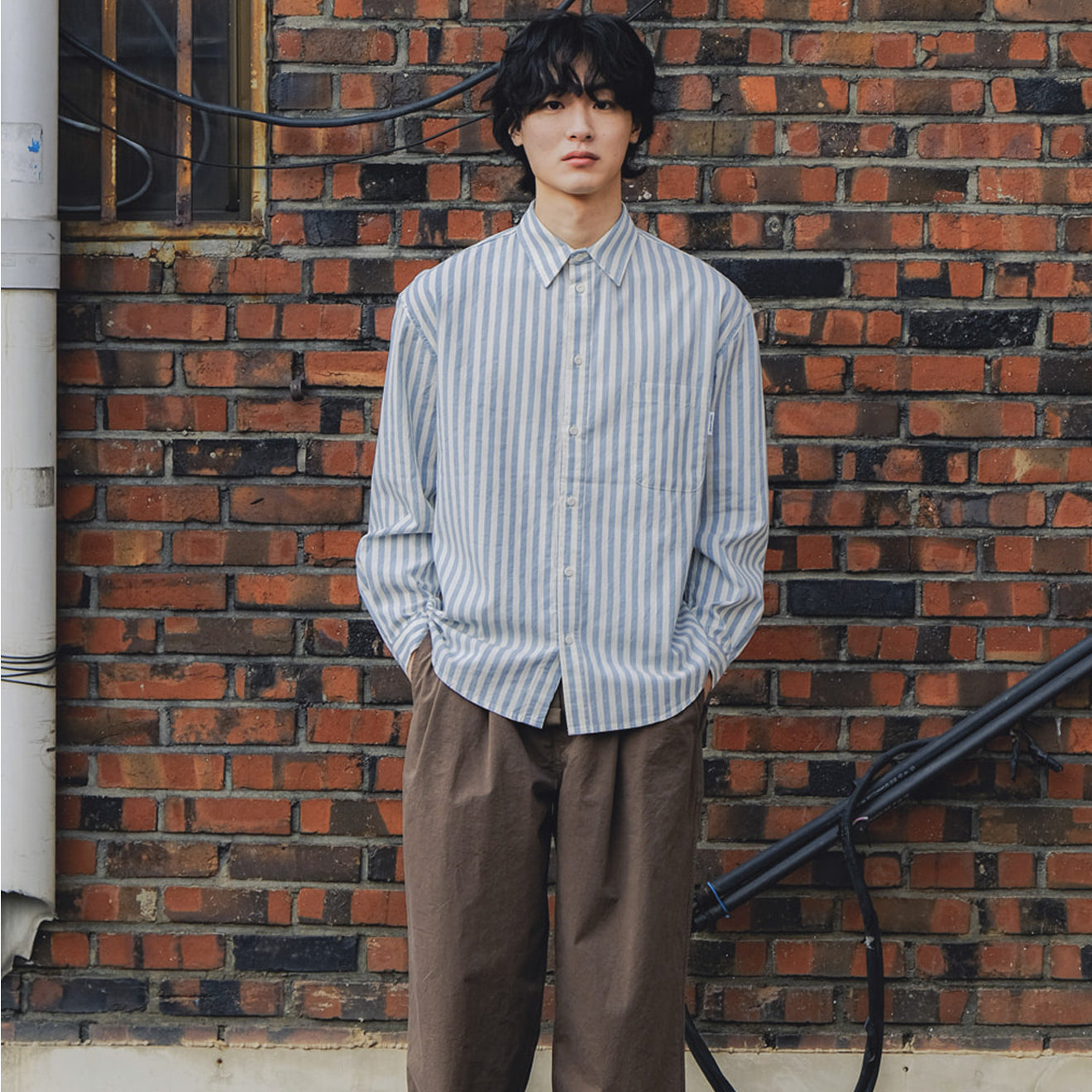 Kappy Melange Stripe Shirt Sky Blue - The Sporting Lodge