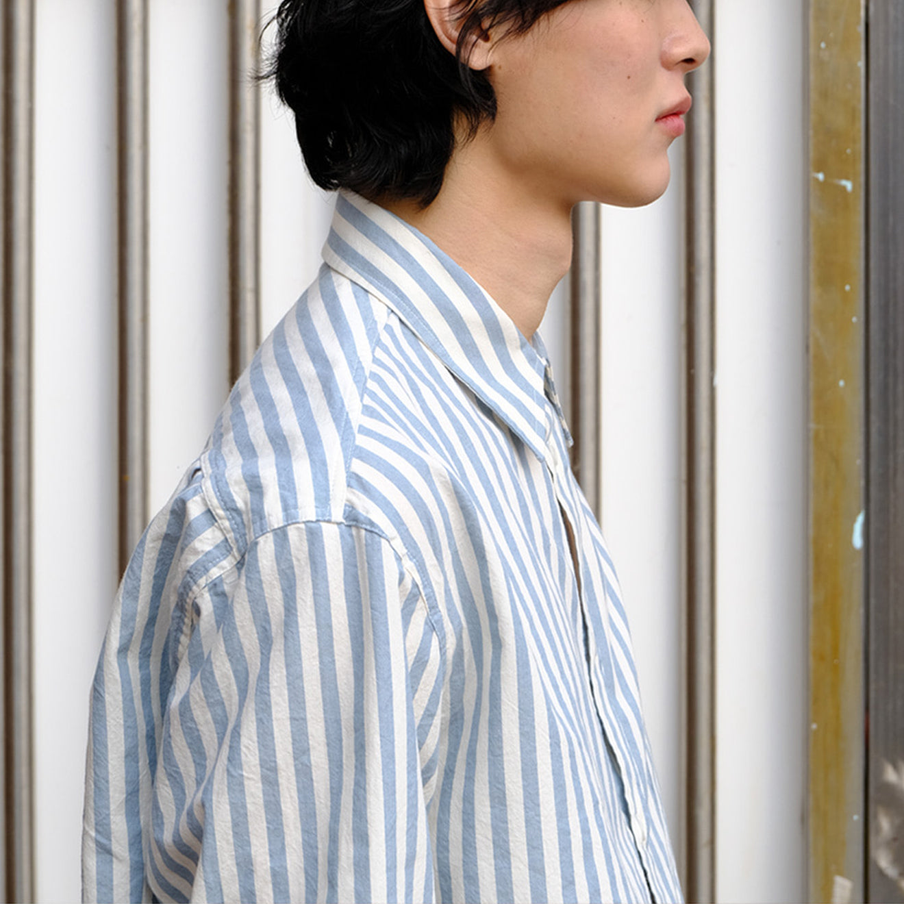 Kappy Melange Stripe Shirt Sky Blue - The Sporting Lodge