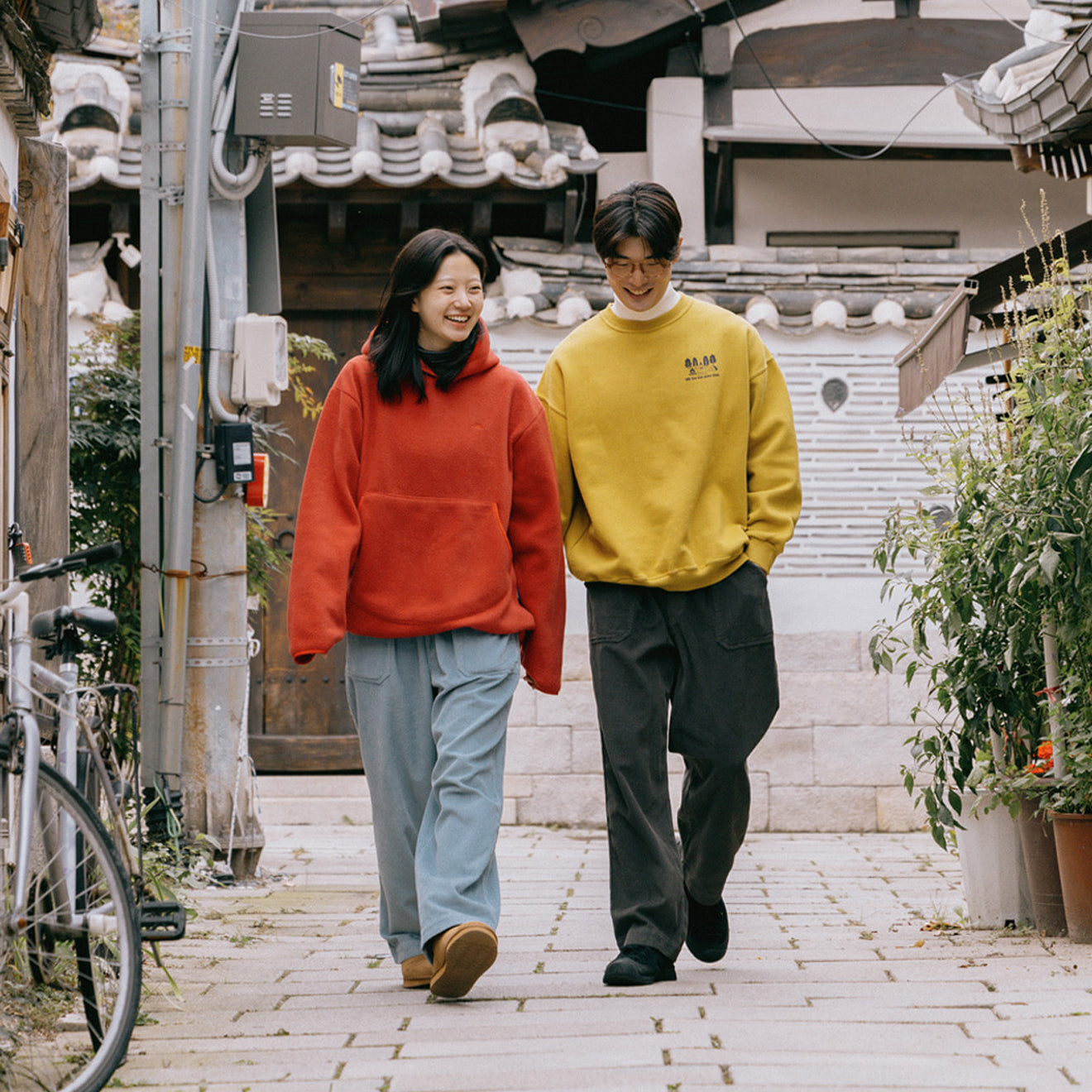 Kappy One Tuck Fatigue Corduroy Pants Charcoal