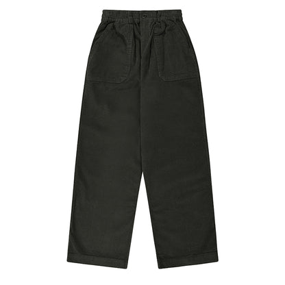 Kappy One Tuck Fatigue Corduroy Pants Charcoal