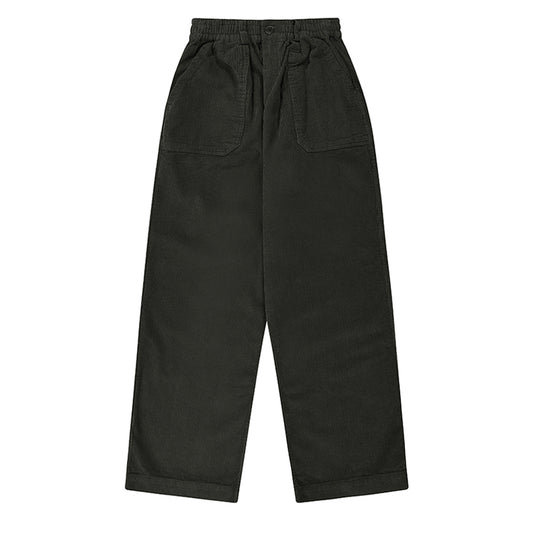 Kappy One Tuck Fatigue Corduroy Pants Charcoal