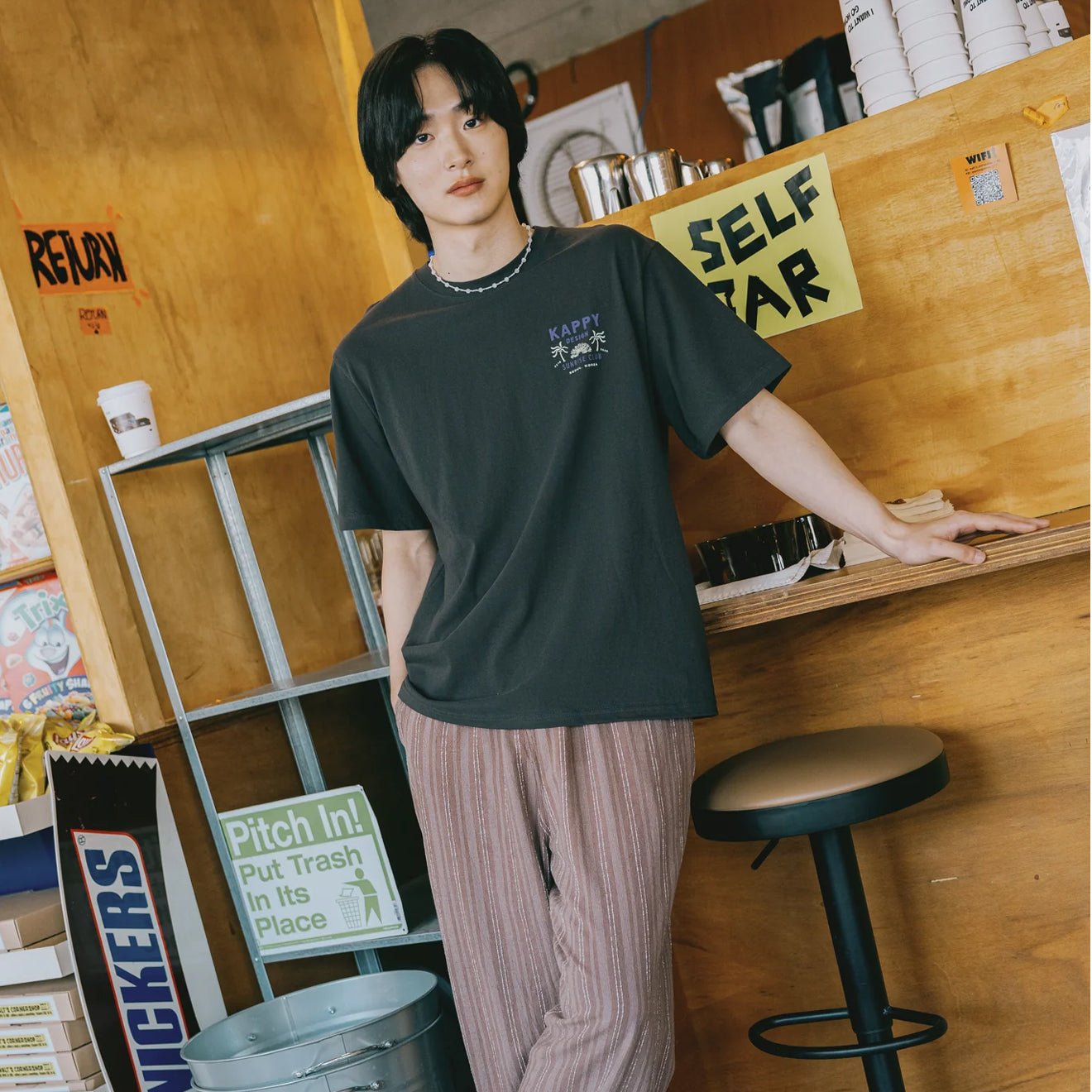 Kappy Palm Coast Half T-Shirt Charcoal - The Sporting Lodge