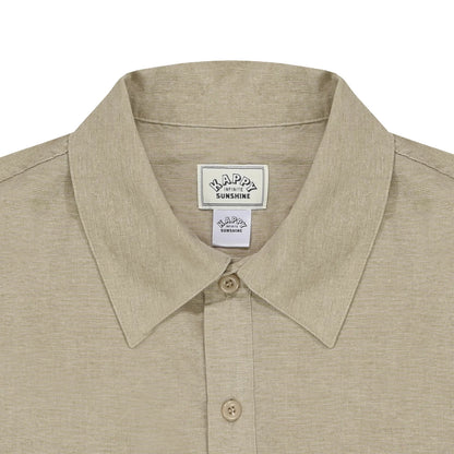 Kappy Pigment Henley Neck Half Shirt Beige - The Sporting Lodge