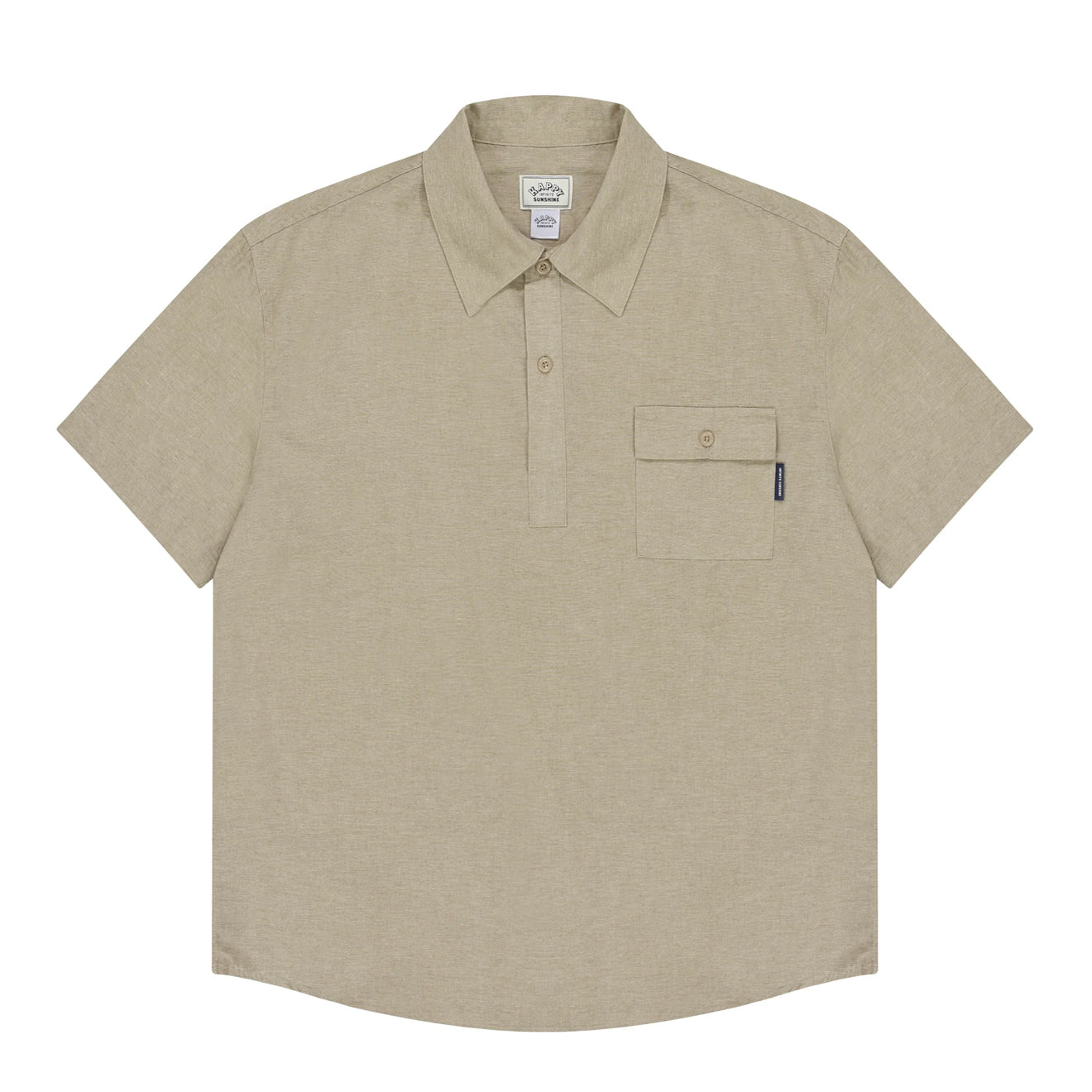 Kappy Pigment Henley Neck Half Shirt Beige - The Sporting Lodge