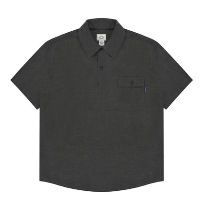 Kappy Pigment Henley Neck Half Shirt Charcoal - The Sporting Lodge