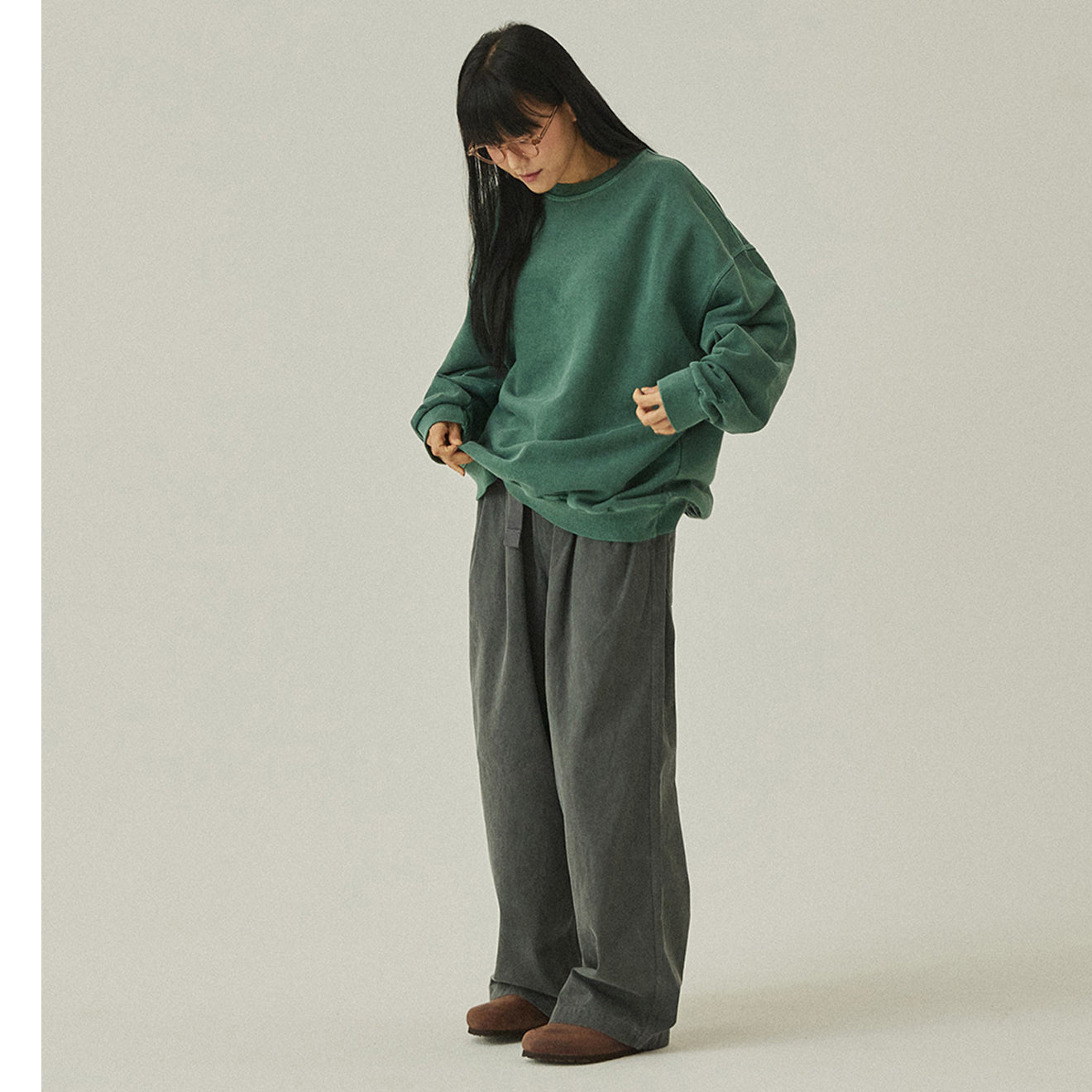 Kappy Pigment Sweat Shirt Deep Green - The Sporting Lodge