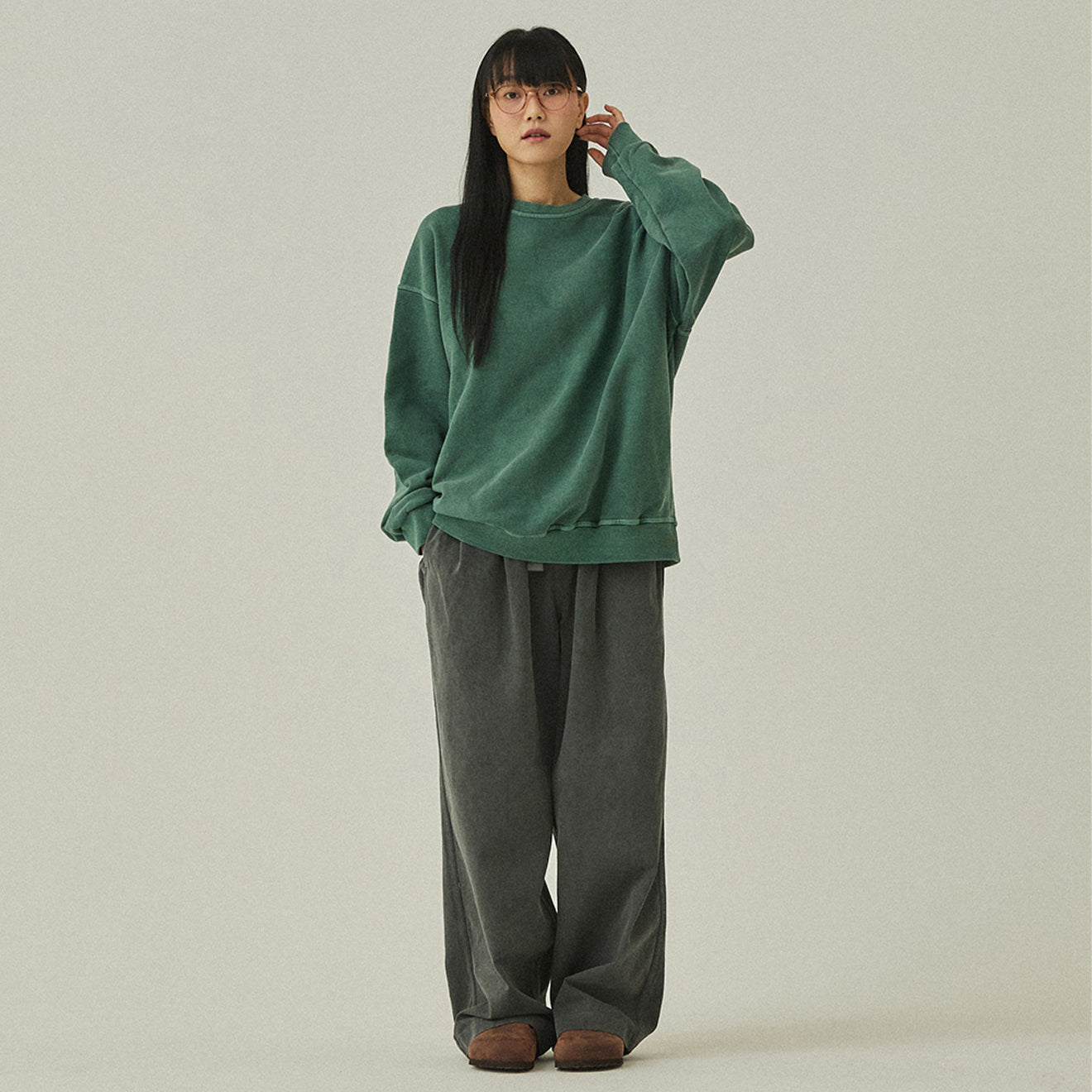 Kappy Pigment Sweat Shirt Deep Green - The Sporting Lodge
