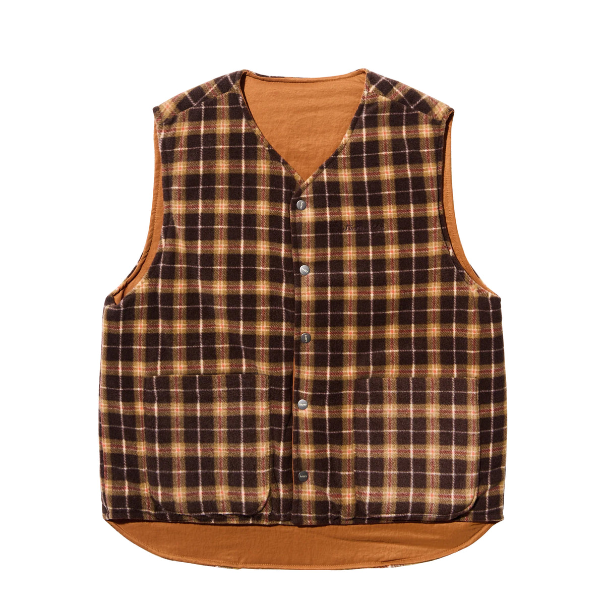 Kappy Reversible Nylon Check Vest Orange