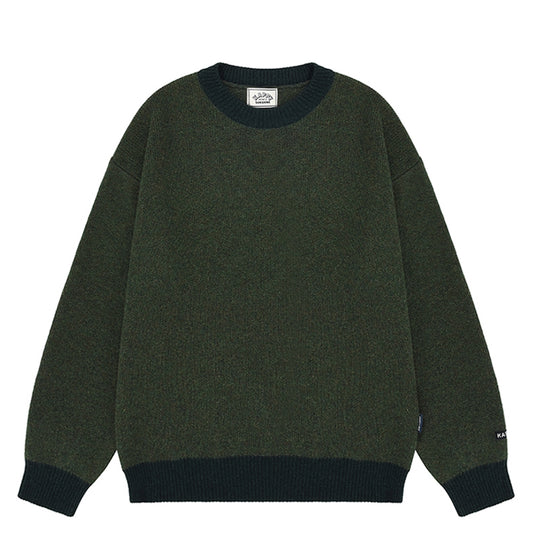 Kappy Ringer Round Wool Knit Green