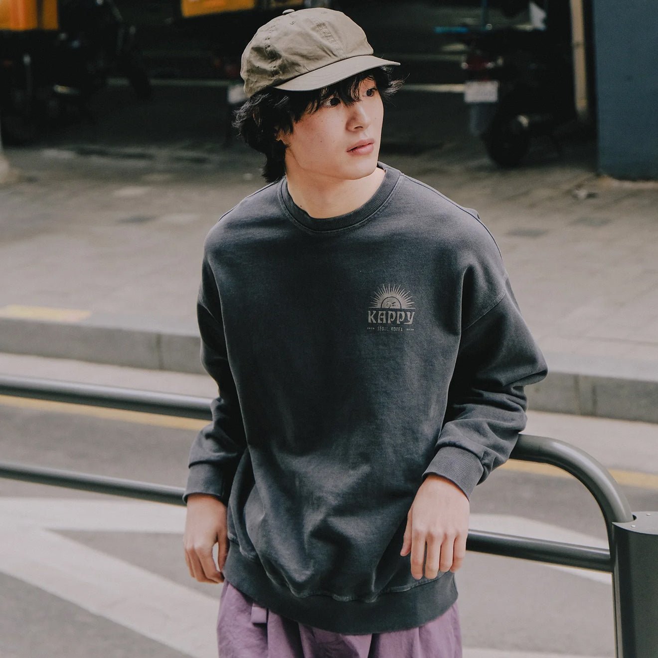 Kappy Sunny Wink Pigment Sweatshirt Charcoal - The Sporting Lodge