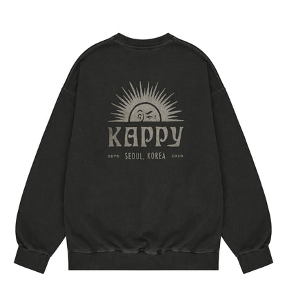Kappy Sunny Wink Pigment Sweatshirt Charcoal - The Sporting Lodge