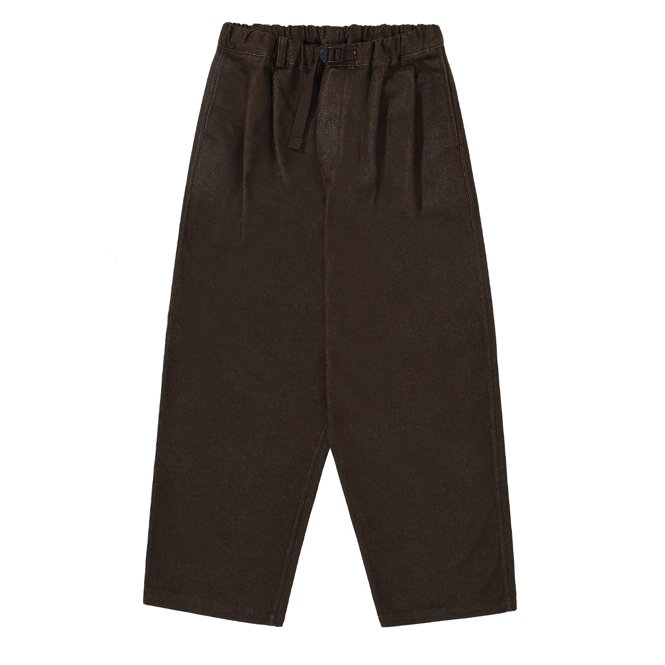Kappy Two Tuck Wide Denim Pants Brown