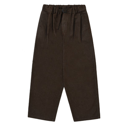 Kappy Two Tuck Wide Denim Pants Brown