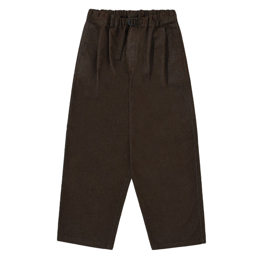 Kappy Two Tuck Wide Denim Pants Brown