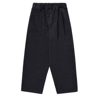 Kappy Two Tuck Wide Denim Pants Deep Indigo