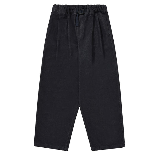 Kappy Two Tuck Wide Denim Pants Deep Indigo