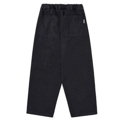 Kappy Two Tuck Wide Denim Pants Deep Indigo