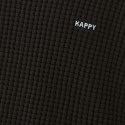 Kappy Waffle Button Hoodie Black