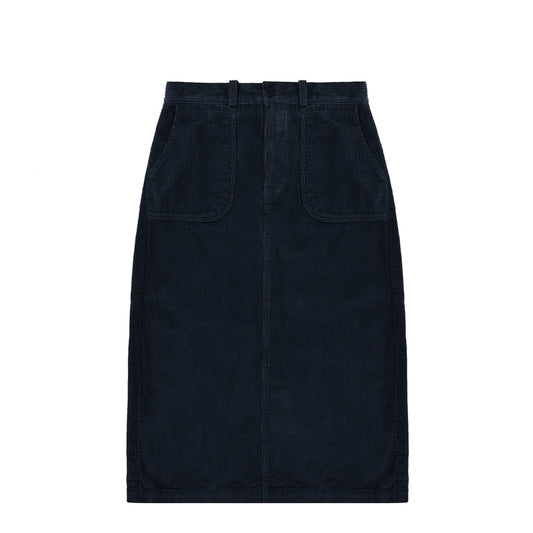 Kappy Womens Corduroy Fatigue Skirt Navy