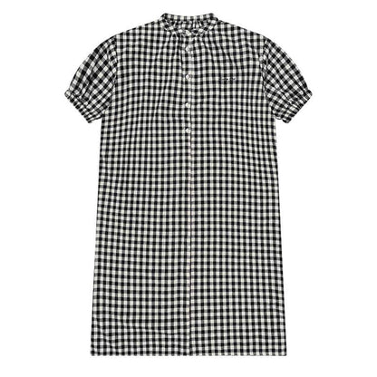 Kappy Womens Gingham Check Linen Dress Black - The Sporting Lodge