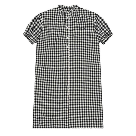 Kappy Womens Gingham Check Linen Dress Black - The Sporting Lodge