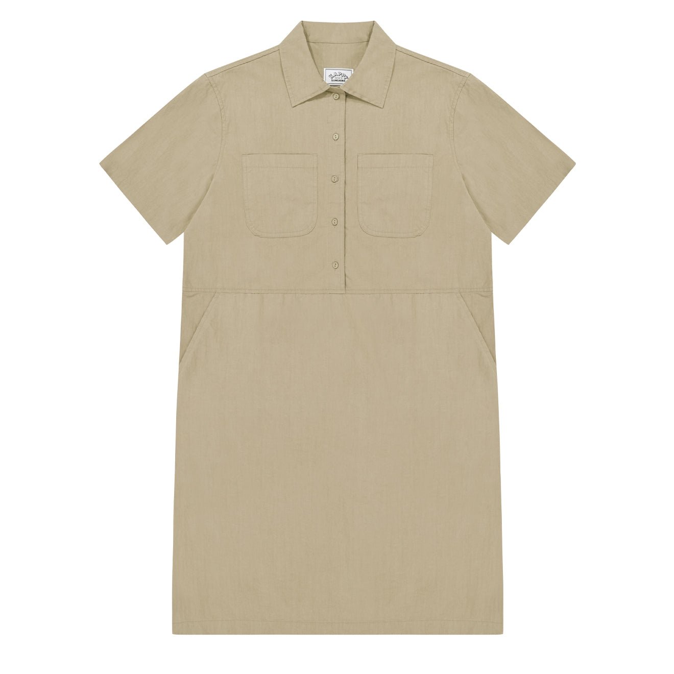Kappy Womens Pocket Half Shirt Dress Beige - The Sporting Lodge