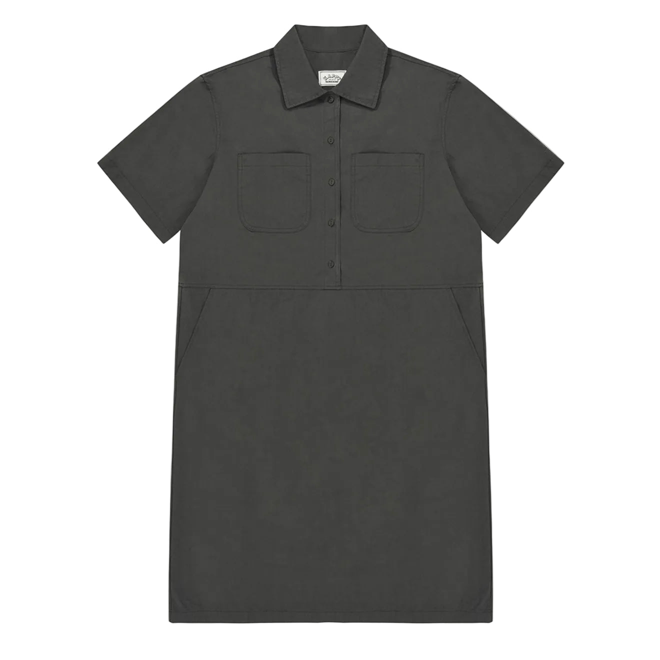 Kappy Womens Pocket Half Shirt Dress Charcoal - The Sporting Lodge