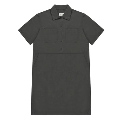 Kappy Womens Pocket Half Shirt Dress Charcoal - The Sporting Lodge