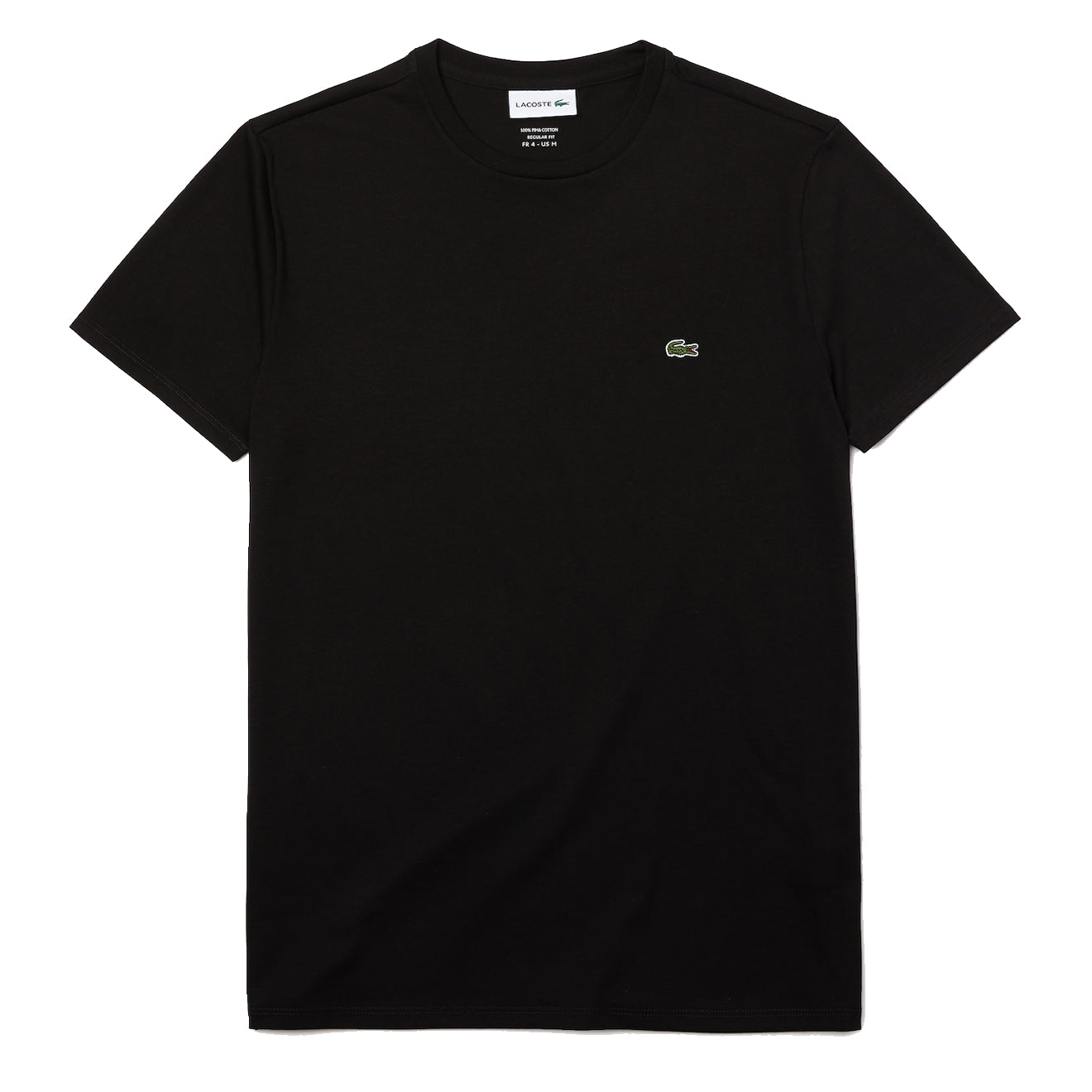 Lacoste Crew Neck Pima Cotton T-Shirt Black - The Sporting Lodge
