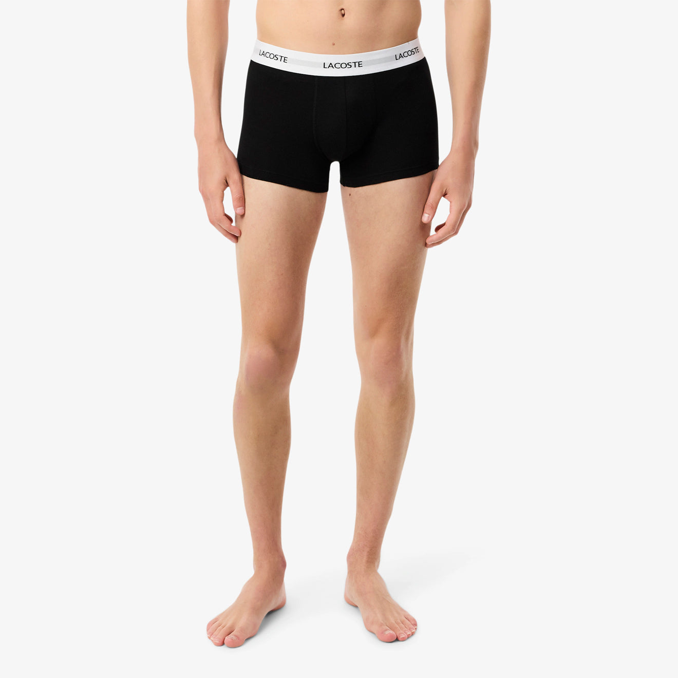 Lacoste 3-Pack Stretch Cotton Trunks Black / White / Grey Chine
