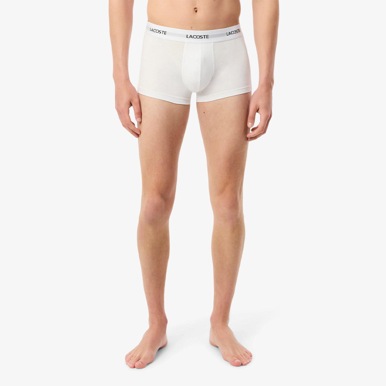 Lacoste 3-Pack Stretch Cotton Trunks Black / White / Grey Chine