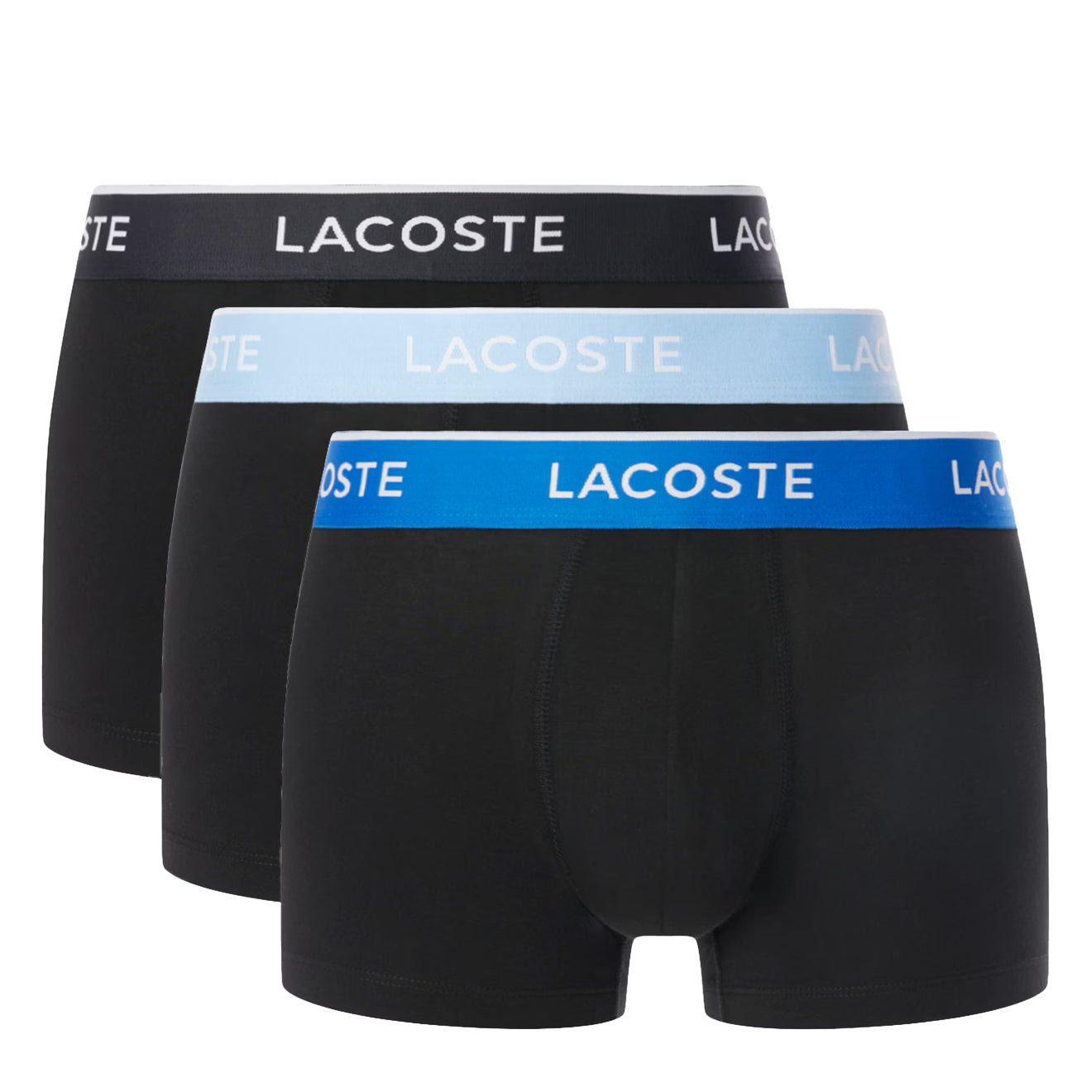Lacoste 3-Pack Stretch Cotton Trunks Black / Blue / Dark Grey
