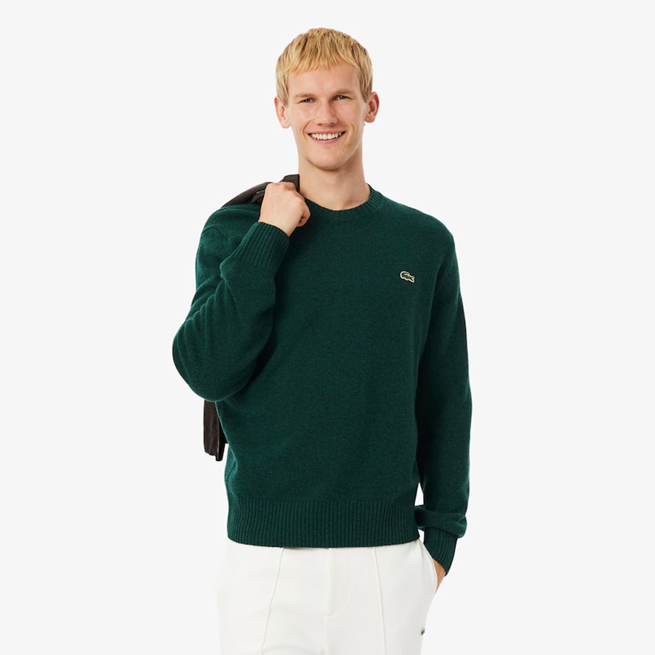 Lacoste Carded Wool Crew Neck Sweater Sinople Green