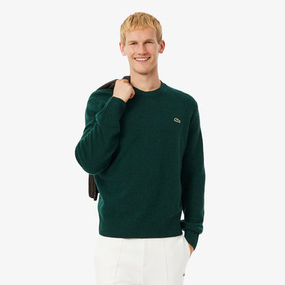 Lacoste Carded Wool Crew Neck Sweater Sinople Green