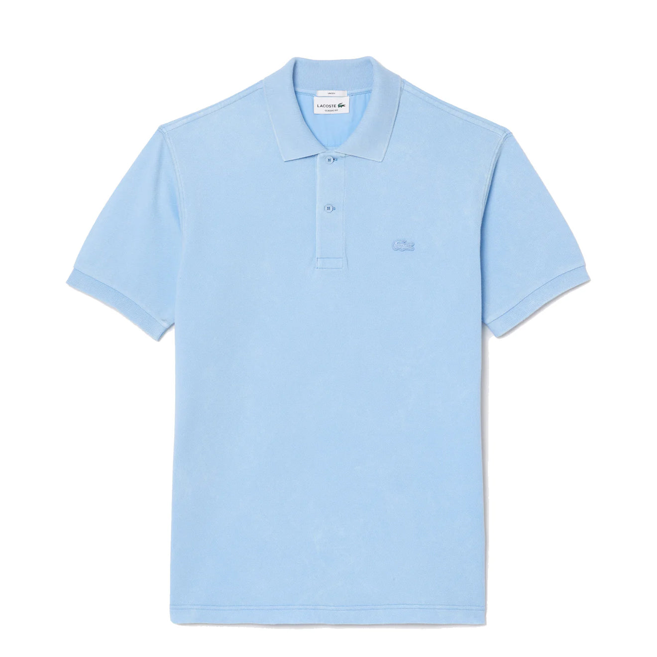 Lacoste Classic Fit L.12.12 Wash Effect Polo Shirt Pale Blue
