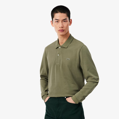 Lacoste Classic Fit Long Sleeved L.12.12 Polo Shirt Khaki Green