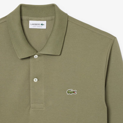 Lacoste Classic Fit Long Sleeved L.12.12 Polo Shirt Khaki Green