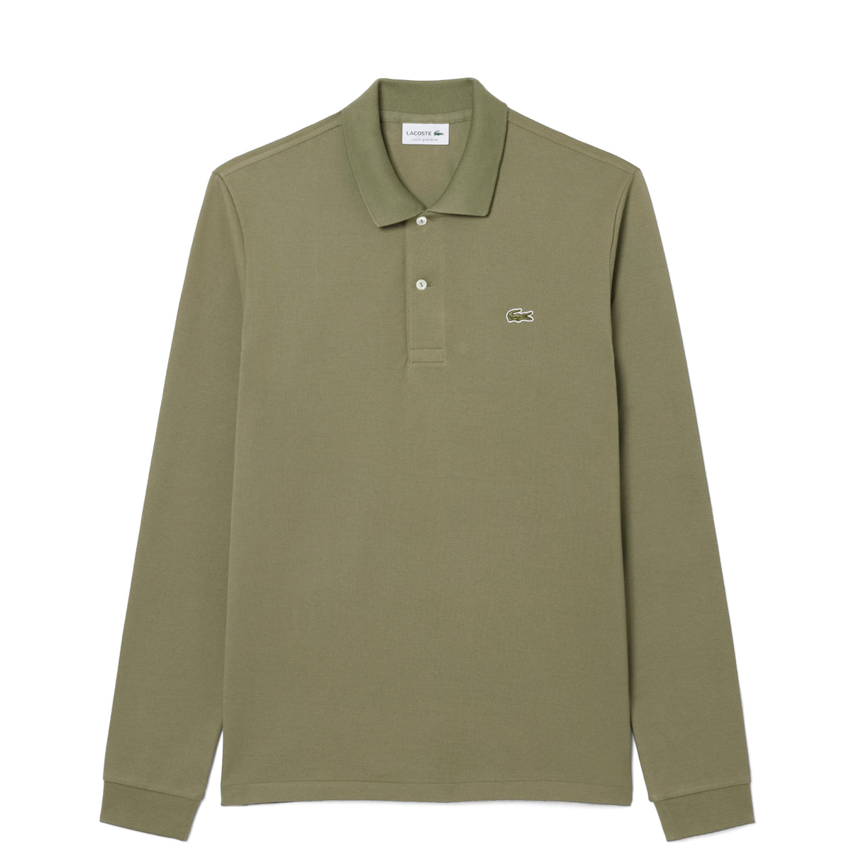 Lacoste Classic Fit Long Sleeved L.12.12 Polo Shirt Khaki Green
