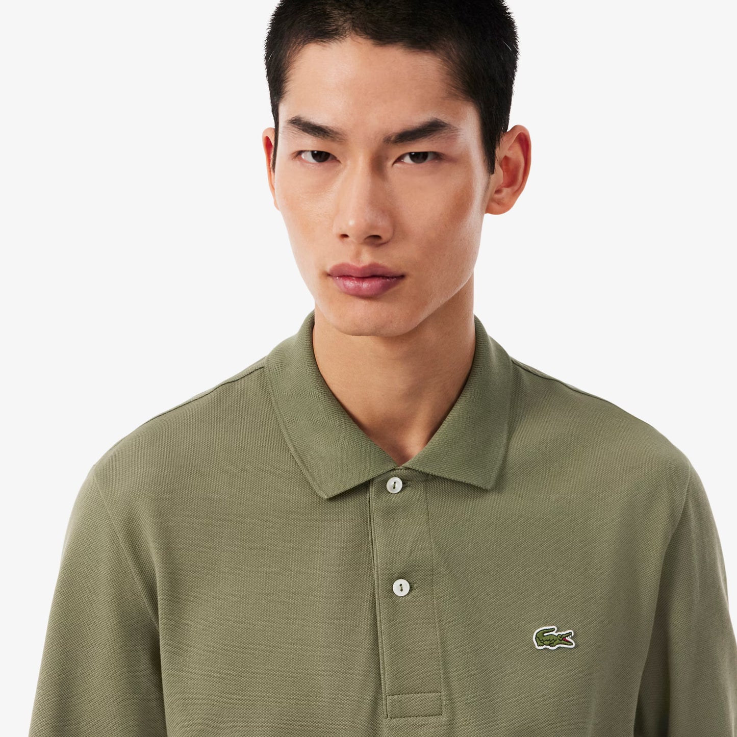 Lacoste Classic Fit Long Sleeved L.12.12 Polo Shirt Khaki Green
