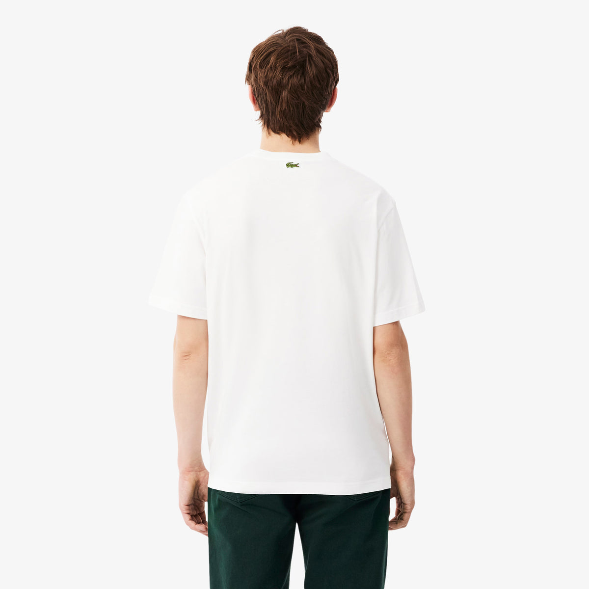 Lacoste Classic Fit Printed Cotton T-Shirt White