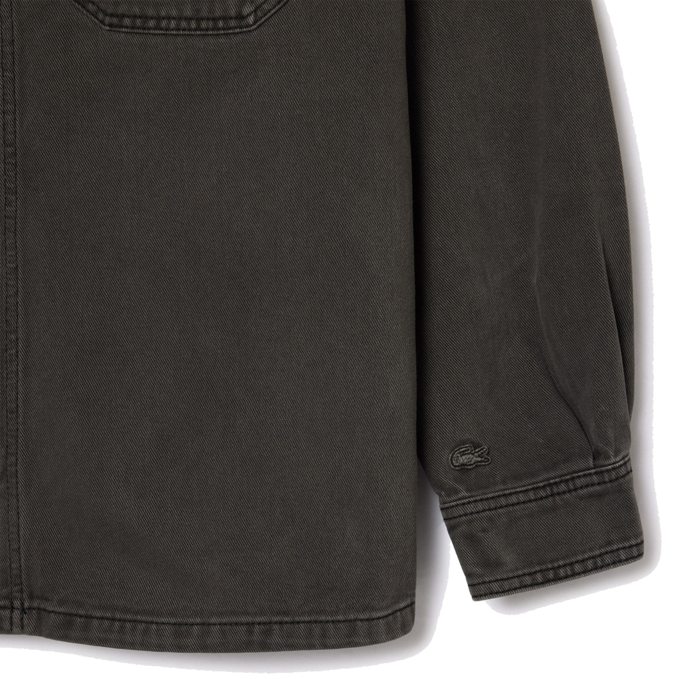 Lacoste Coloured Denim Classic Collar Overshirt  Eco Noir - The Sporting Lodge