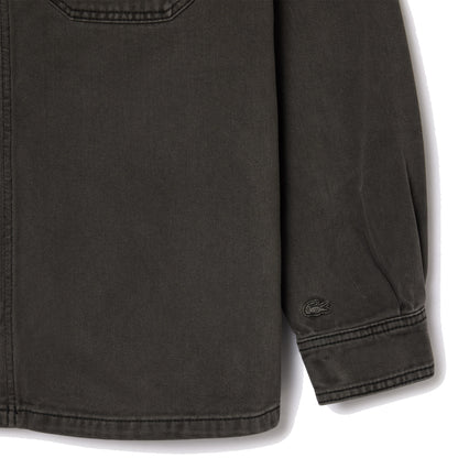 Lacoste Coloured Denim Classic Collar Overshirt  Eco Noir - The Sporting Lodge
