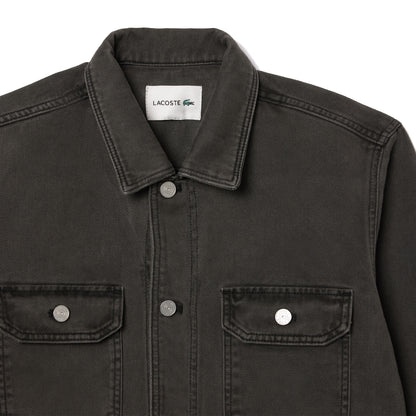 Lacoste Coloured Denim Classic Collar Overshirt  Eco Noir - The Sporting Lodge