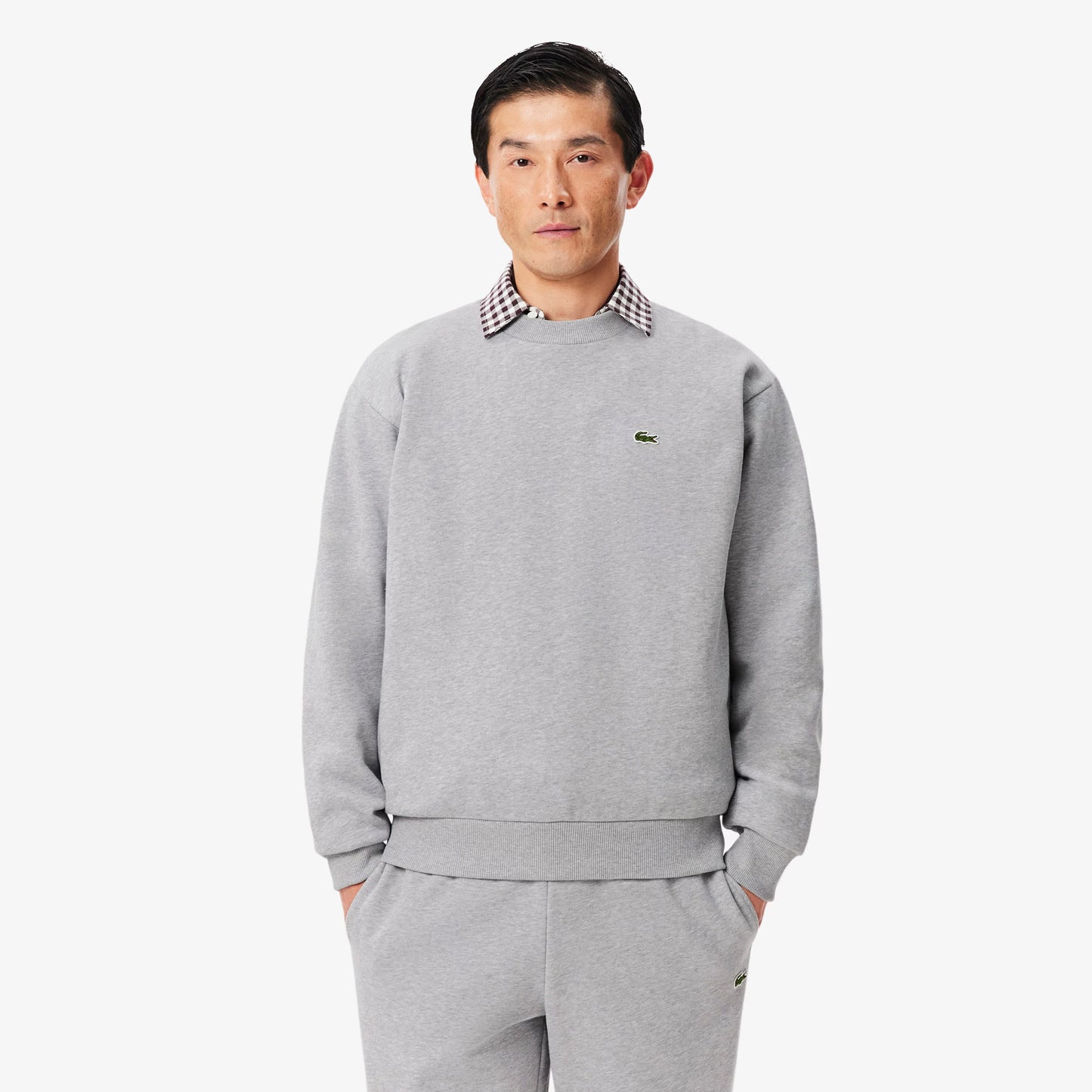 Lacoste Cotton Fleece Sweatshirt Light Heathered Grey