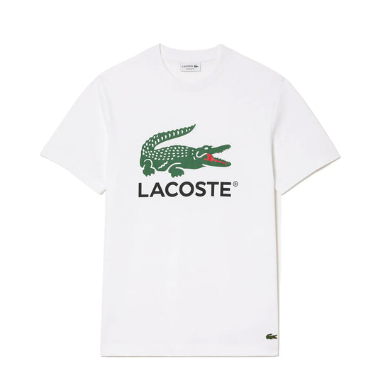Lacoste Cotton Jersey Signature Print T-Shirt White