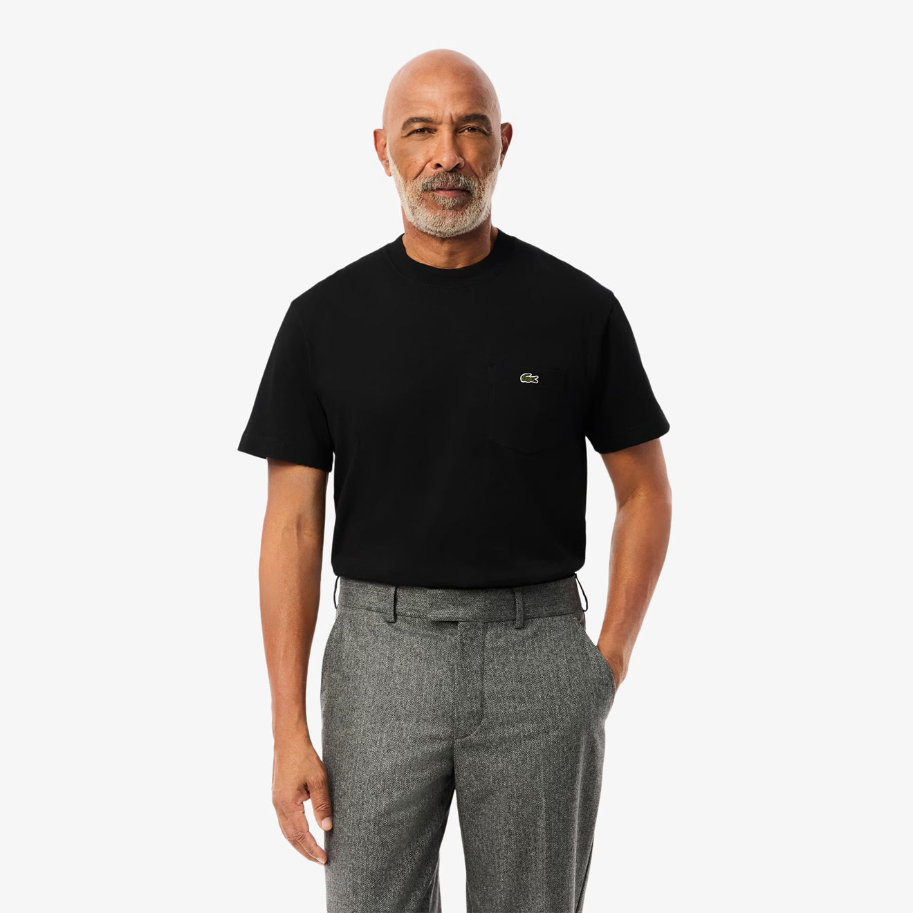 Lacoste Cotton T-Shirt with Breast Pocket Black
