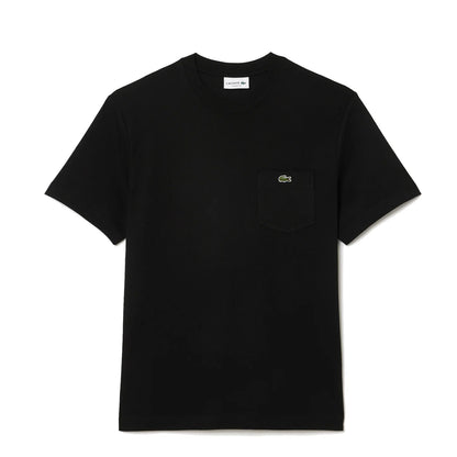 Lacoste Cotton T-Shirt with Breast Pocket Black