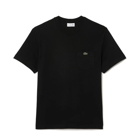 Lacoste Cotton T-Shirt with Breast Pocket Black
